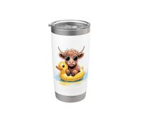 Highland Cow Duck - Flotador de piscina para natación de verano Vaso térmico de acero inoxidable de doble pared