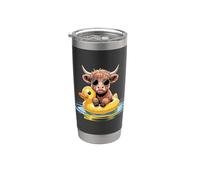 Highland Cow Duck - Flotador de piscina para natación de verano Vaso térmico de acero inoxidable de doble pared