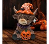 Highland Cow Figurines - Handmade Resin Brown Cattle Statue | Rustic Highland Cow Decor for Farmhouse, Apartment, Desktop, Bookshelf | Table Ornament for Kitchen, Bedroom, Living Room
