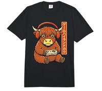 Highland Cow Gamer Retro Arte Japonés Hombres Mujeres Niños Juegos Comfort Colors Adult Heavyweight T-Shirt