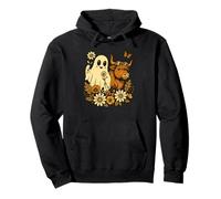 Highland Cow Ghost - Spooky Cute Retro Halloween Floral Sudadera con Capucha