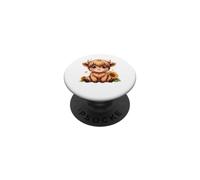 Highland Cow Girasol Lindo Rústico Animal de Granja PopSockets PopGrip Adhesivo