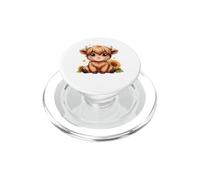 Highland Cow Girasol Lindo Rústico Animal de Granja PopSockets PopGrip para MagSafe