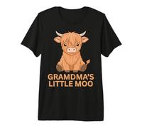 Highland Cow Grandma'S Little MOO Scottish Cowgirl Fun Camiseta Premium