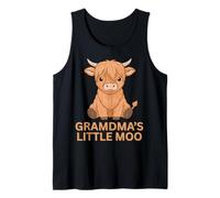 Highland Cow Grandma'S Little MOO Scottish Cowgirl Fun Camiseta sin Mangas