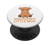 Highland Cow Grandma'S Little MOO Scottish Cowgirl Fun PopSockets PopGrip Adhesivo
