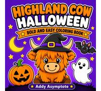 Highland Cow Halloween: Bold and Easy Coloring Book