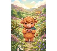 Highland Cow Heart Hands Journal: Cute Kawaii Highland Cow Notebook with Heart Hands Cover for Cow Lovers, Journaling, and Writing