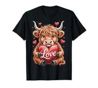 Highland Cow Heart Love Rustic Farmhouse Charm Camiseta