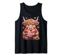 Highland Cow Heart Love Rustic Farmhouse Charm Camiseta sin Mangas