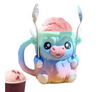 Highland Cow Helado Pint Holder, Lindo recipiente de hielo de , anticongelante manos gruesas, funda para contenedores de helados, parte inferior antideslizante, apta para Ben & Jerry's 473 ml
