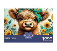 Highland Cow in Mountain Landscape Diseño De Encaje Sólido Excelente Idea De Regalo para Amantes De Puzzles, Amigos Y Familia En Cualquier Ocasión 38x26cm/1000pcs