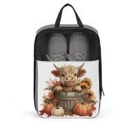 Highland Cow in Old - Bolsa de madera para zapatos de viaje, uso diario, bolsa de almacenamiento antipolvo para zapatos de golf