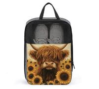 Highland Cow in Sunflowers - Bolsa de zapatos de campo para viajes, uso diario, bolsa de almacenamiento antipolvo para zapatos de golf