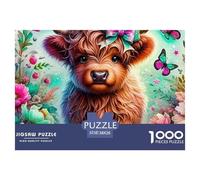 Highland Cow in Sunset Field Cartón De Calidad Juego Relajante, Ideal para Descansar, Reducir Presión Y Disfrutar La Vida 38x26cm/1000pcs