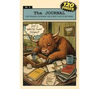 Highland Cow Journal: 120 Page Dotted Line Notebook in 1950s Vintage Comic Style