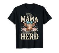 Highland Cow Mama Loves Her Herd Country Western Camiseta