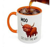 Highland Cow Mug, Ceramic Cow Cup, Microwave Safe Heat Resistant Multipurpose Novelty Mug, Coffee Tea Juice Cup for Women Girls Kids Adults Home Hotel School Apartment, 3.15 Inches