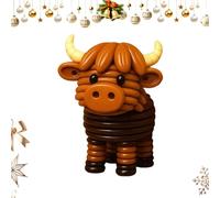 Highland Cow Ornament Kits - Handmade Highland Cow Craft Set, Christmas Window Ornaments For Courtyard Patio Garden Parties Holiday Lawn Windowsills