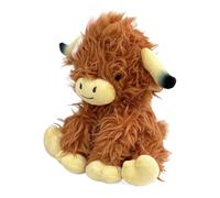 Highland Cow Plush Toy, Soft Stuffed Animal, PP Cotton Fabric, Cute Highland Cow with Bowknot, Midget Decoration Doll For Children, 18x15x24cm, Resistant & Child-Safe