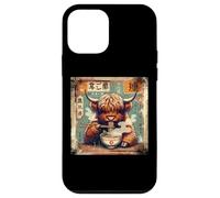 Highland Cow Ramen Fideos Japonés Vintage Kawaii Anime Carcasa para iPhone 12 mini