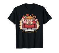 Highland Cow San Valentín Lindo Romántico Granja Animal Love Camiseta