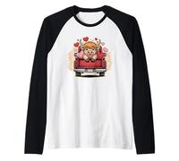 Highland Cow San Valentín Lindo Romántico Granja Animal Love Camiseta Manga Raglan