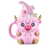 Highland Cow - Soporte para pintas de helado, bonita funda para taza de helado, funda impresa en 3D a prueba de fugas con mango anticongelante, reutilizable y aislado, se adapta a contenedores de