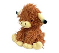 Highland Cow Stuffed Animal - PP Cotton Fabric 18x15x24cm | Soft Plush Decorative Highland Cow Doll With Bowknot | Hugging Pillow Toy For Boys Girls For Home Bedroom Nursery And Gift Use