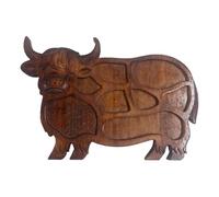 Highland Cow - Tabla de queso de madera rústica de granja de madera natural para charcutería utilizada para reuniones familiares de frutas, carnes, quesos