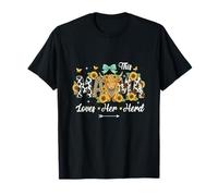 Highland Cow This Mama Loves Her Herd Día de la Madre Girasol Camiseta