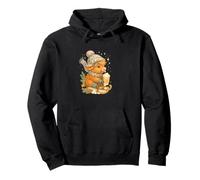 Highland Cow Winter Sled & Hot Cocoa Cute Watercolor Sudadera con Capucha