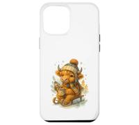 Highland Cow Winter Watercolor On Sled with Hot Cocoa Carcasa para iPhone 12 Pro MAX