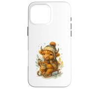 Highland Cow Winter Watercolor On Sled with Hot Cocoa Carcasa para iPhone 16 Pro MAX