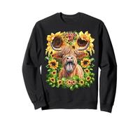 Highland Cow with Sunflowers For Women Funny Scottish Cow Sudadera