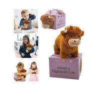 Highland Cows Stuffed Animal Realistic Scottish Cow Plush Toy Soft Farm Animal Cattle Plushie Doll for Kids,100% Brand New
