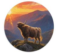 Highland Gatotle Puzzle Redondo 1000 Piezas Vida Silvestre Desafío Duro Imposible Idea De Regalo para Ella O Él para Adultos Y Jóvenes 1000pcs (67.5x67.5cm)