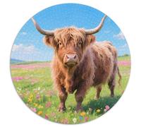 Highland Gatotle Rompecabezas Circular 1000 Piezas Vida Silvestre Impossible Idea De Regalo para Ella O Él para Adultos Y Niños 1000pcs (67.5x67.5cm)