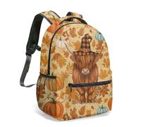 Highland - Mochila de 16 pulgadas con diseño de vaca, girasol, mariposa, vibrante ilustración pastoral, floral, naturaleza, estampado animal, mochila de arte completo 360, 15, L, Casual