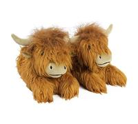 Highland - Pantuflas de ganado, pantuflas de escocesa, cálidas, antideslizantes, lindas y cómodas, zapatos de de dibujos animados para mujeres y hombres, hogar, interiores e invierno, l