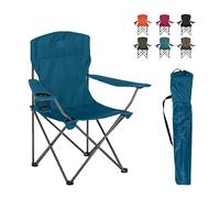 HIGHLANDER Silla Plegable Camp - Asiento Exterior Ligero y Duradero Acampar, Festivales, jardín, Viajes en Caravana, Pesca, Playa, barbacoas (Azul Marino)