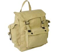Highlander Web Embolsada Gran Mochila Algodón Vintage Pack Lona Mochila Color Be