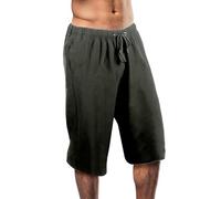 Highlaz hl Bañador para hombre de longitud hasta la rodilla, cómodo, extra largo, con bolsillos con cremallera, transpirable, de secado rápido, Verde caqui., XL
