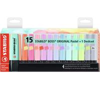 Highlighter - STABILO BOSS ORIGINAL Pastel - Deskset of 15 - A (Importación USA)
