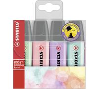 Highlighter - STABILO BOSS ORIGINAL Pastel - Pack of 4 - Hint (Importación USA)