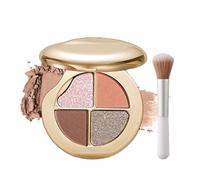 Highlighting Eye & Cheek Palette, 4-Color Glow Wardrobe Eye and Cheek Palettes, For Shading, Defining the Face, Blends Easily, All-Day Wear (02#)