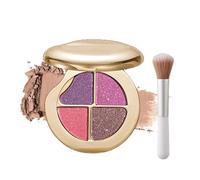 Highlighting Eye & Cheek Palette, 4-Color Glow Wardrobe Eye and Cheek Palettes, For Shading, Defining the Face, Blends Easily, All-Day Wear (06#)