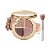 Highlighting Eye & Cheek Palette, 4-Color Glow Wardrobe Eye and Cheek Palettes, For Shading, Defining the Face, Blends Easily, All-Day Wear (04#)