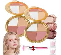 Highlighting Eye & Cheek Palette,4-In-1 Eye Shadow Pallets, Eyeshadow And Highlighter Makeup Palettes Contour Kit, Natural Glow Face Makeup Highlighter Palette For Woman Girls (T-2Pcs, SIZE)