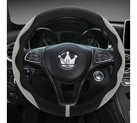 HighnessHwoo Funda de Volante Alcantara de Lujo para automóviles, Funda Acolchada de Cuero Suave para sedán, SUV, Accesorios Interiores de automóviles, Funda Delgada para manija de automóvil, Ajuste